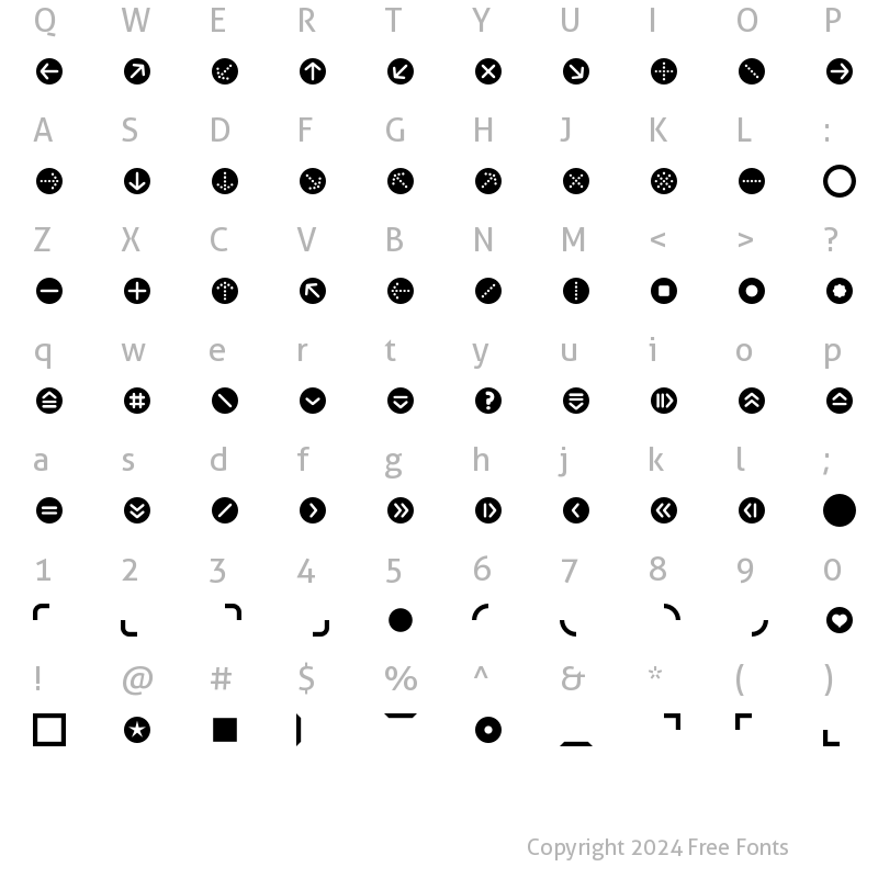 Character Map of ButtonBonus CircleNegative Regular