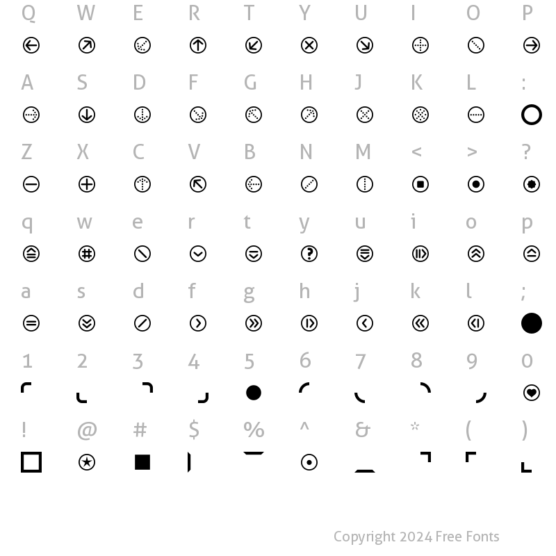 Character Map of ButtonBonus CirclePositive Regular