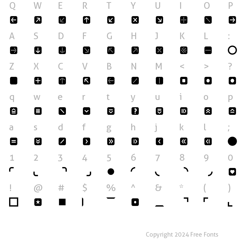 Character Map of ButtonBonus RoundedNegative Regular