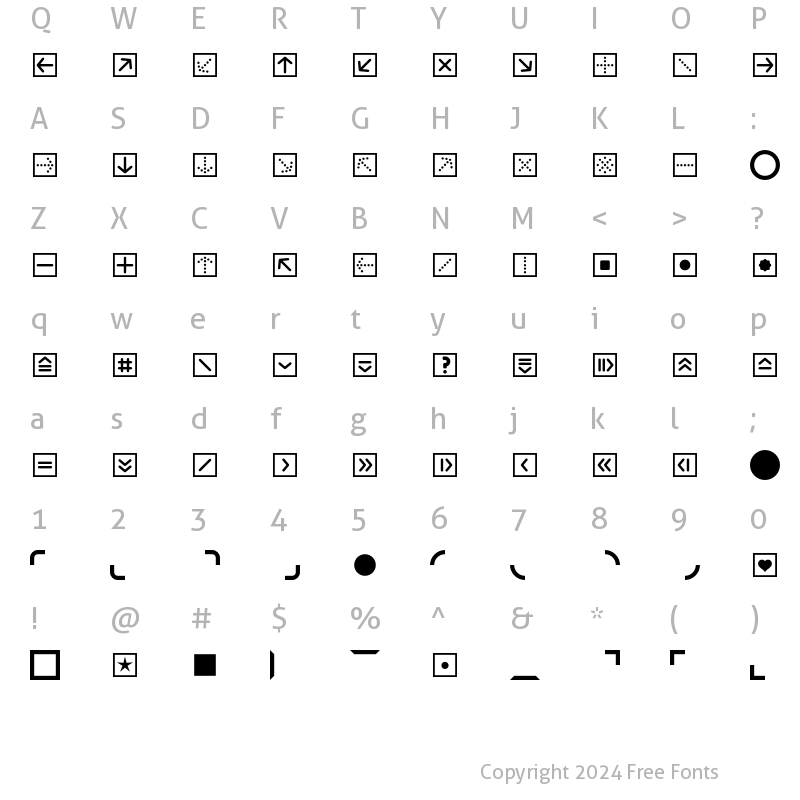 Character Map of ButtonBonus SquarePositive Regular