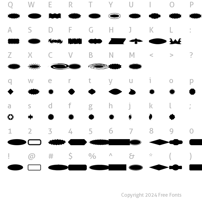 Character Map of ButtonButton AOE Regular