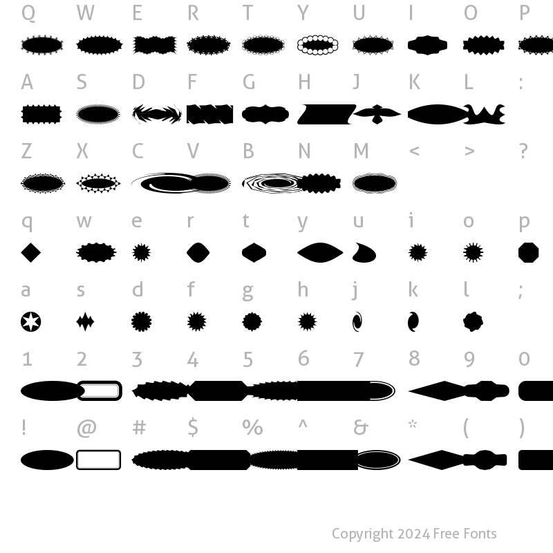 Character Map of ButtonButton Regular