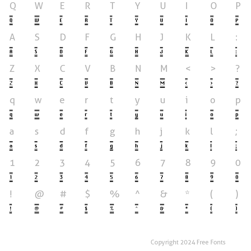 Character Map of ButtonHilightFLF Regular