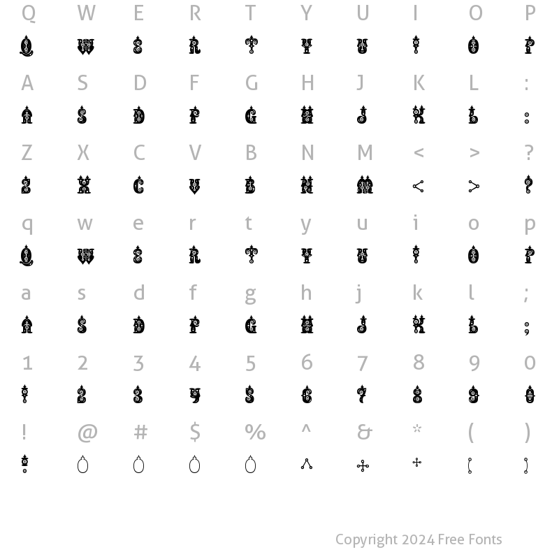 Character Map of Buxotic Regular