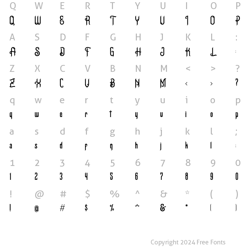 Character Map of Buzanthe Regular