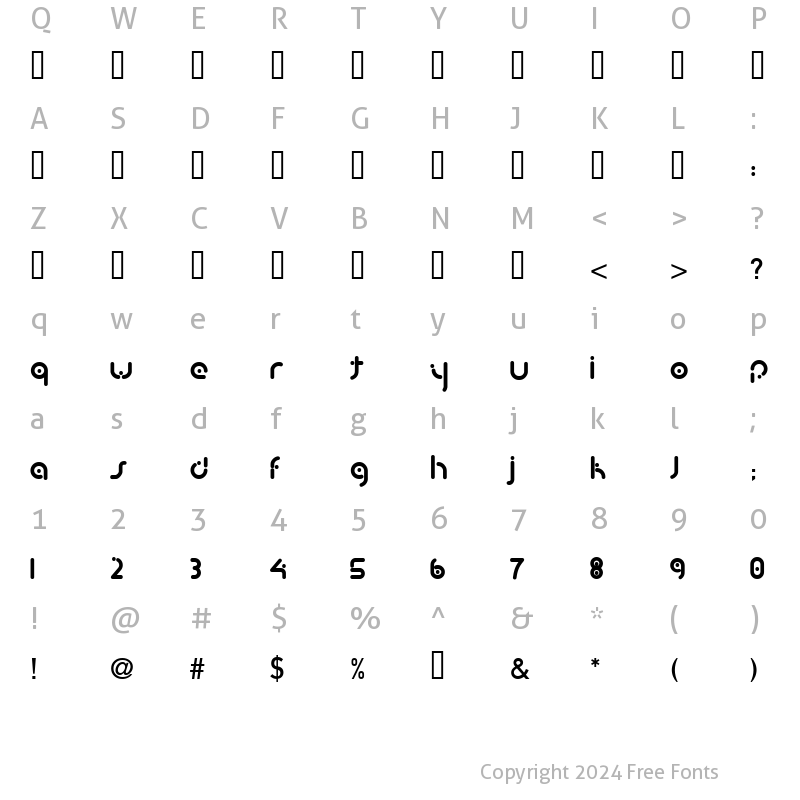 Character Map of buzparkTR Turkish Regular