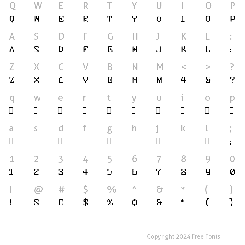 Character Map of Buzzer Three LET Plain