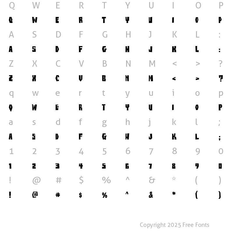 Character Map of BuzzSaw AOE Regular