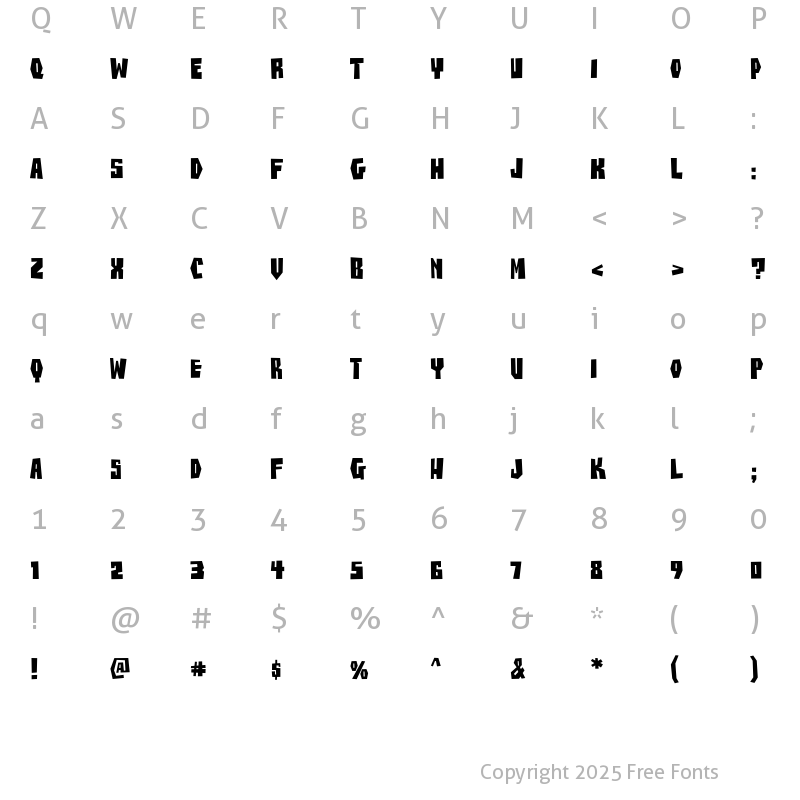 Character Map of BuzzSawAOE Regular