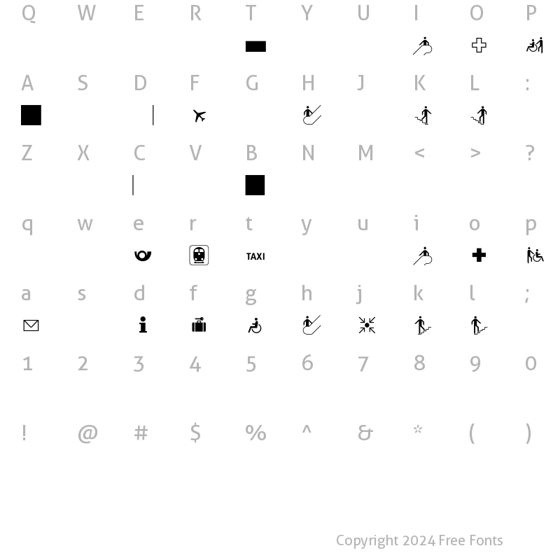 Character Map of BVG Pict Regular