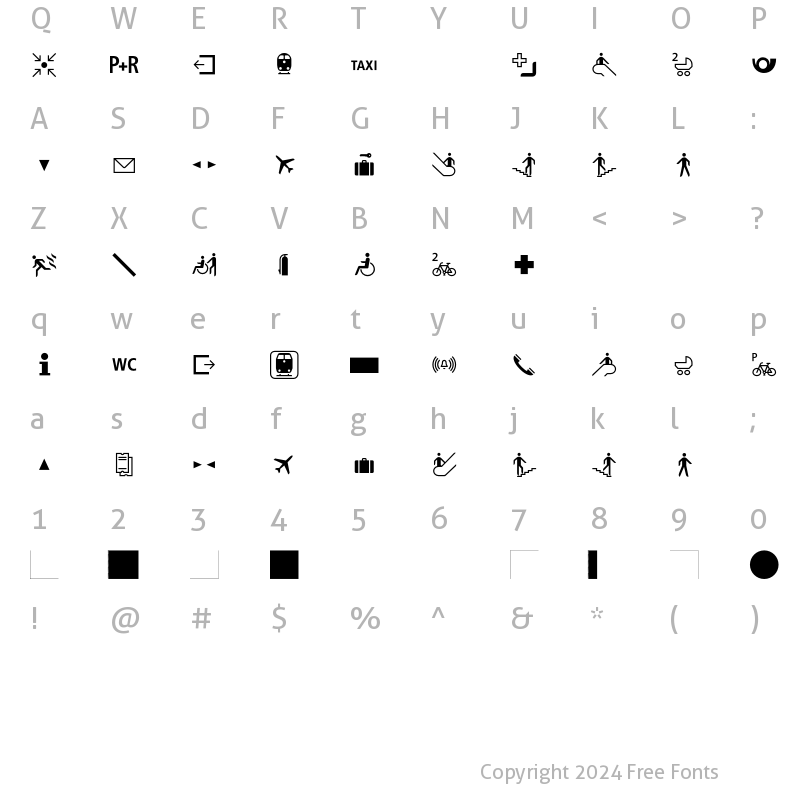 Character Map of BVGPictEins Regular