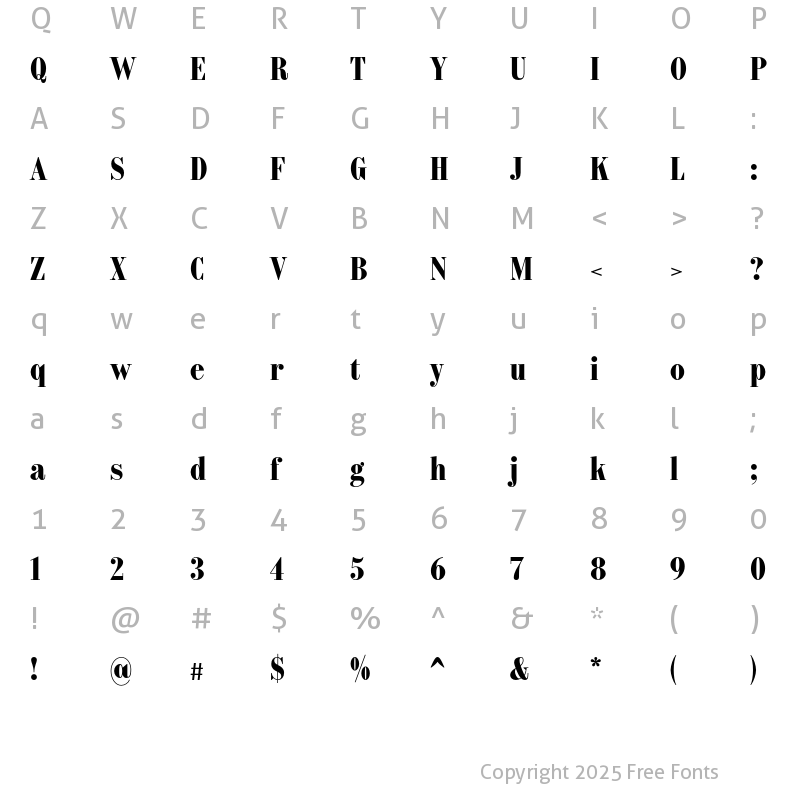 Character Map of Bw Pose No 3 ExtraBold