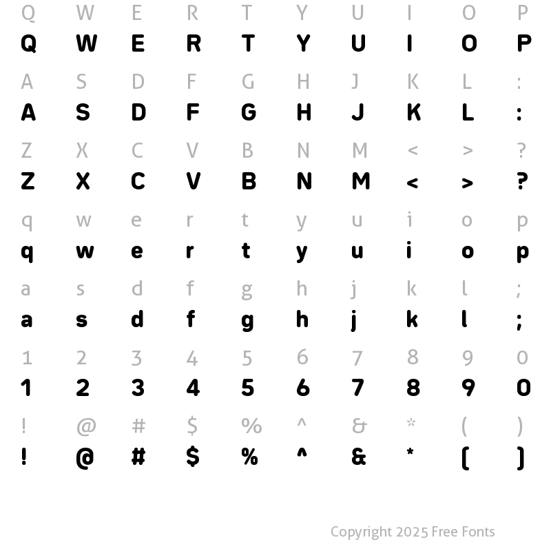 Character Map of Bw Seido Round Black
