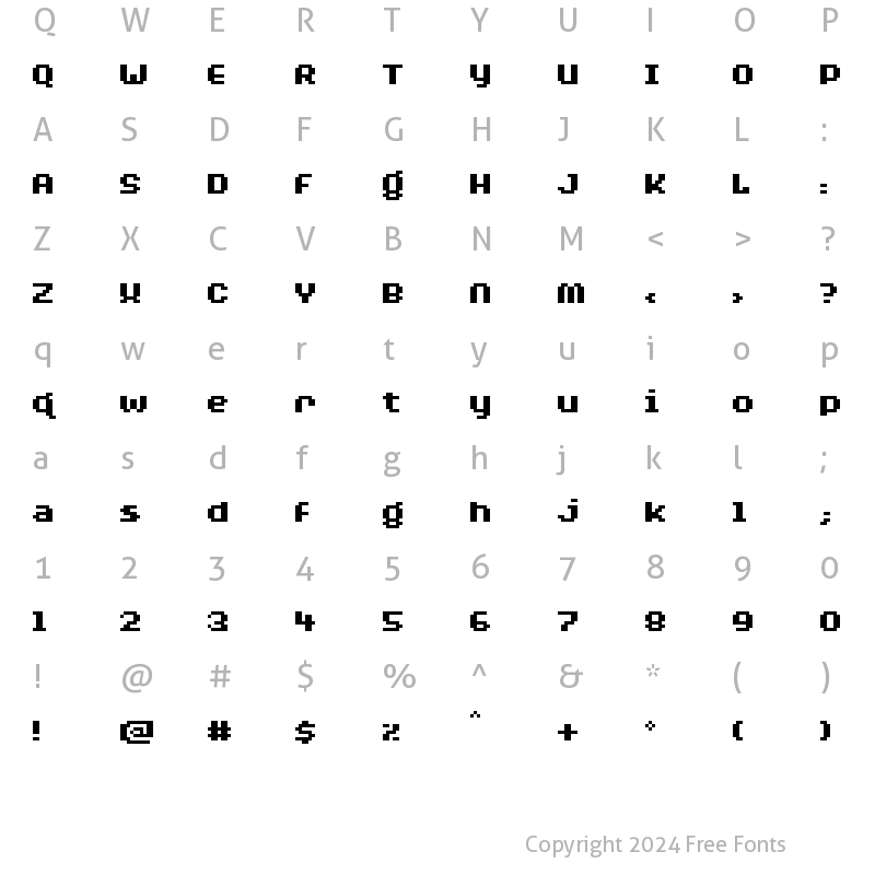 Character Map of BylinearBold Regular