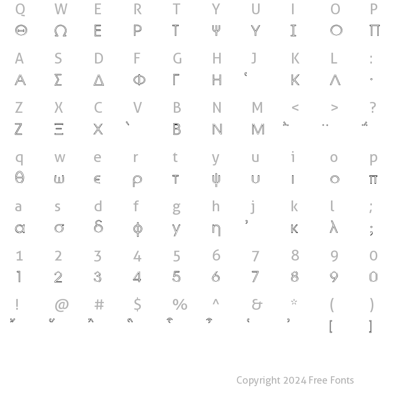 Character Map of Byzantine Hollow Regular