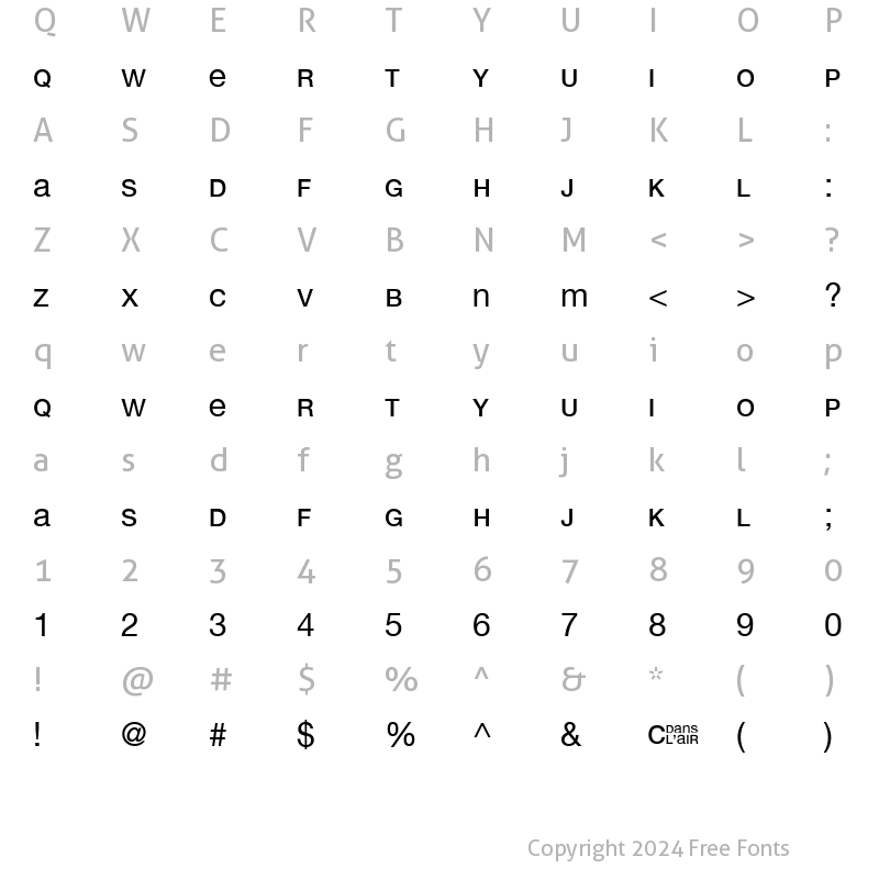 Character Map of C Dans L'air Regular