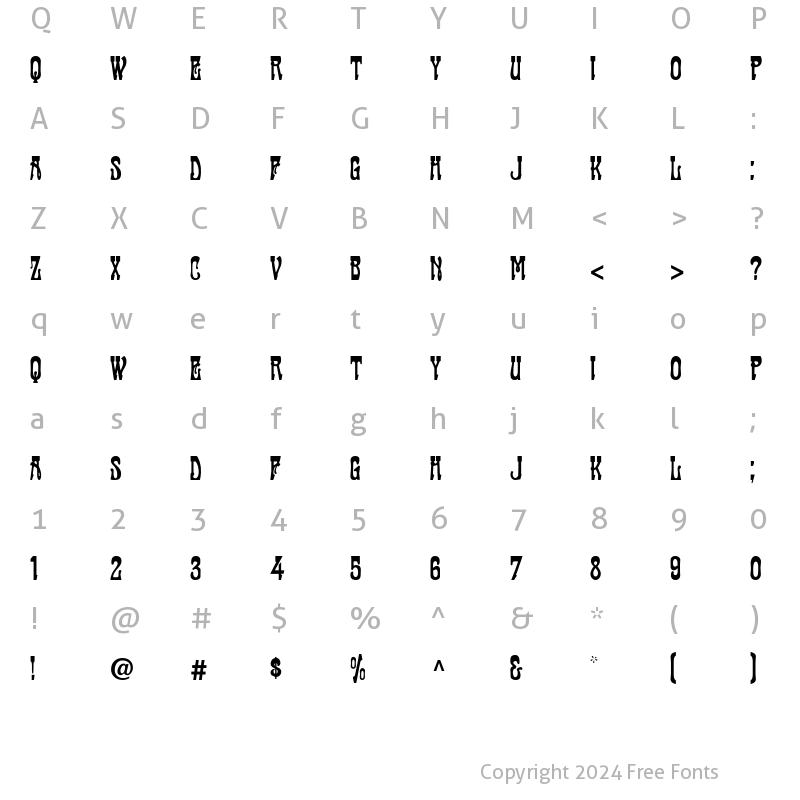 Character Map of Cabaret Regular