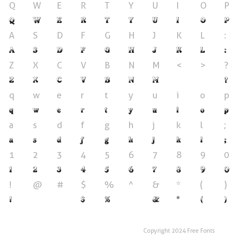 Character Map of CabaretEF Regular