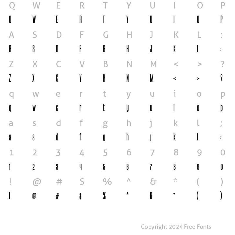 Character Map of Cabello Sans Regular