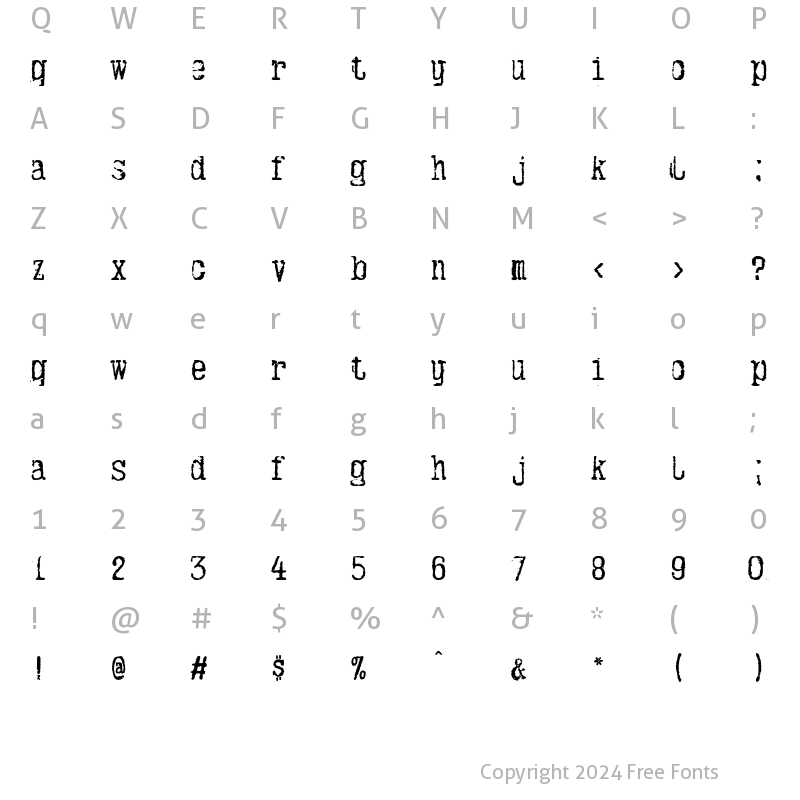 Character Map of CablegramOttoman Regular