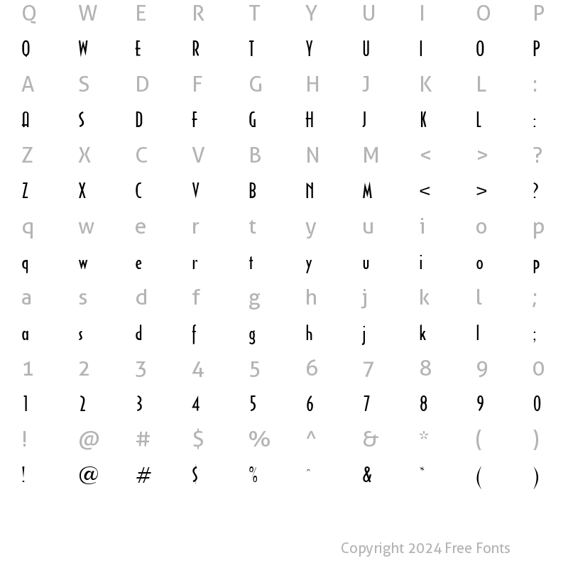 Character Map of Cabletv Regular