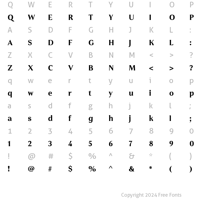 Character Map of Cabrito Flare W03 Norm Black