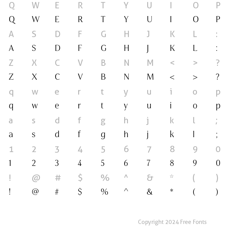 Character Map of Cabrito Flare W03 Norm Regular