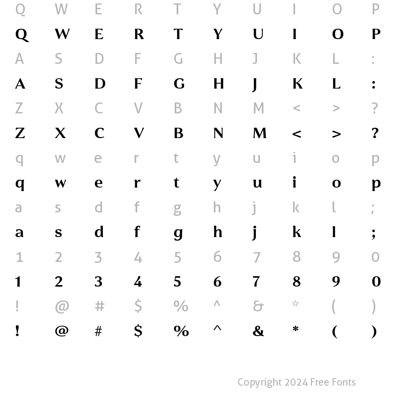 Character Map of Cabrito Flare W03 t E ExtraBold Extended