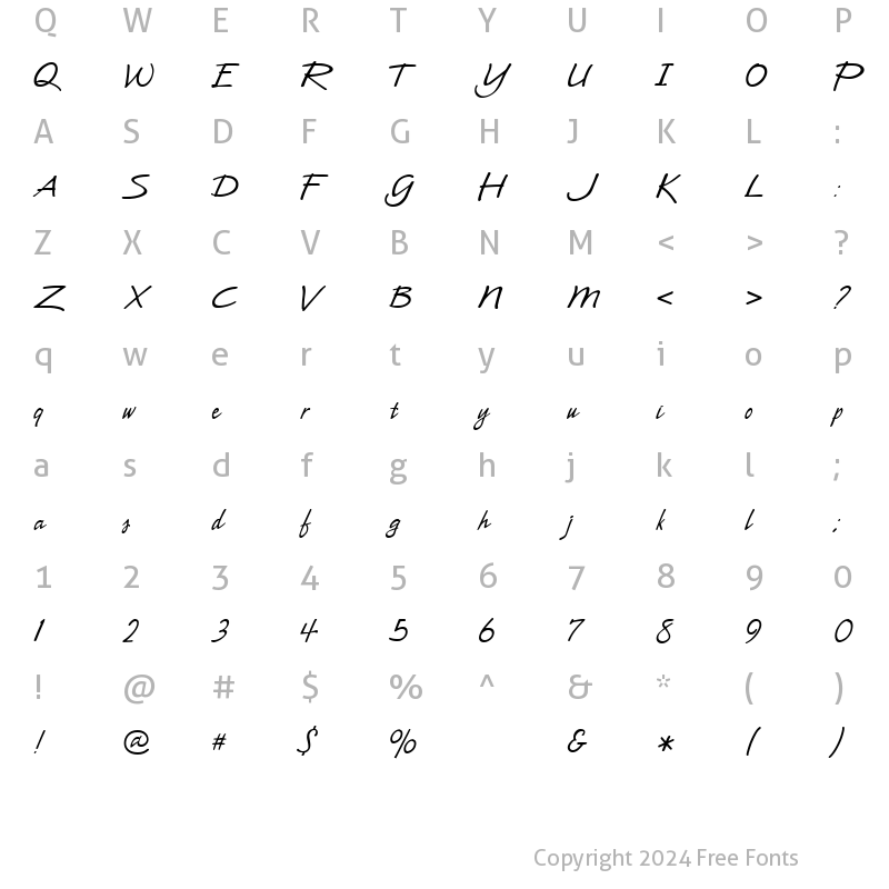 Character Map of CAC Leslie Regular