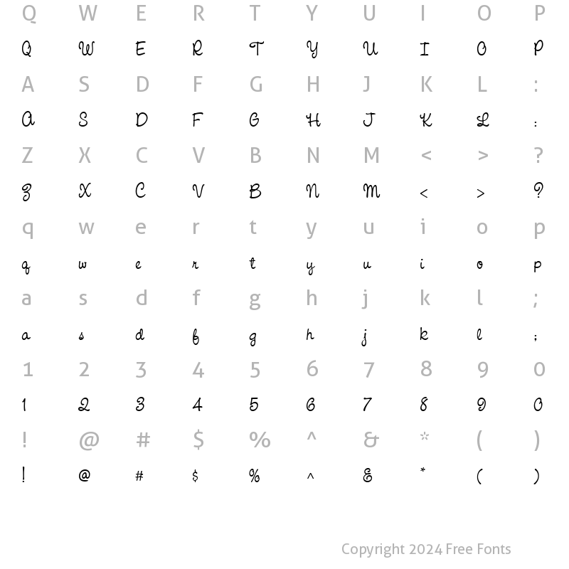 Character Map of CAC Pinafore Regular