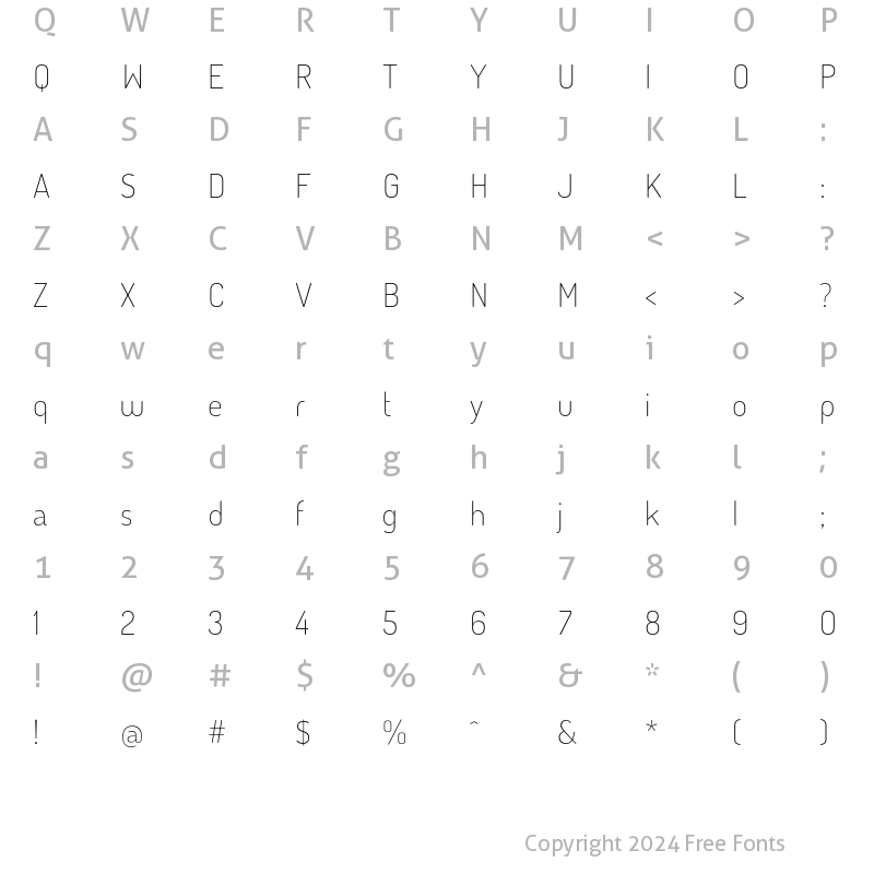 Character Map of cactus Thin