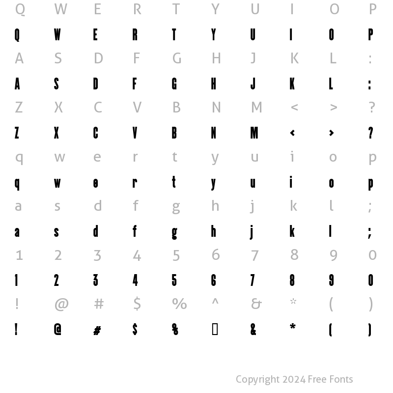 Character Map of CactusBlack Regular