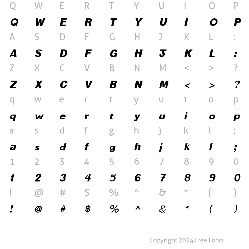 Character Map of CactusSSK Italic