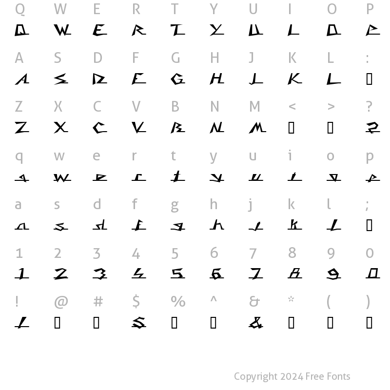 Character Map of Caddy Regular