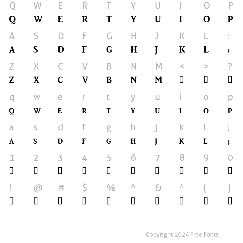 Character Map of CaddySCapsSSK Bold