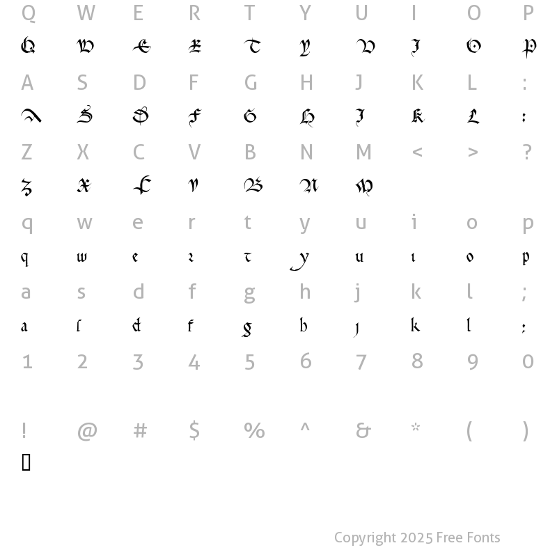 Character Map of Cadeaulx? Regular
