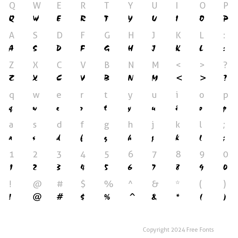 Character Map of Cadellinis Regular