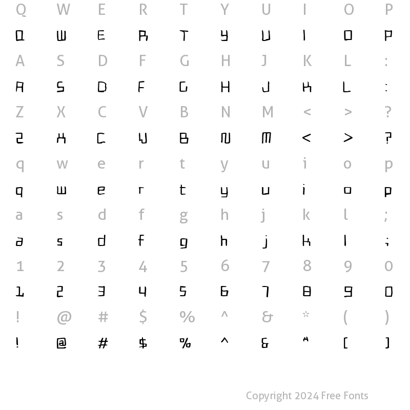 Character Map of Cadmium Egg Regular