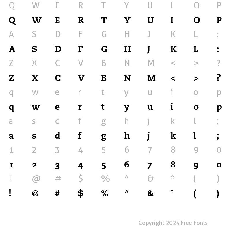 Character Map of Caecilia RomanOsF Bold