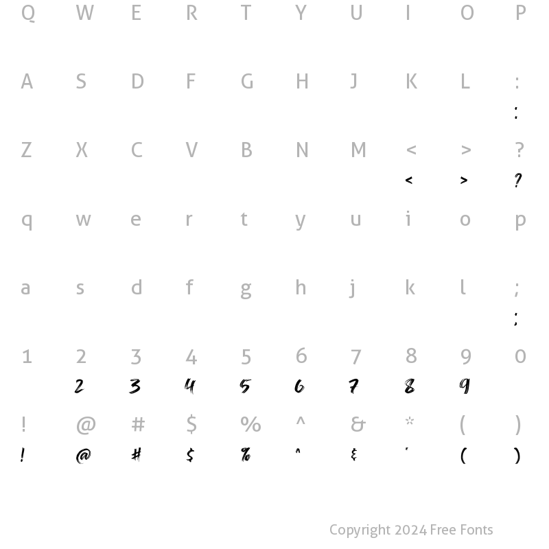 Character Map of Caendr Regular