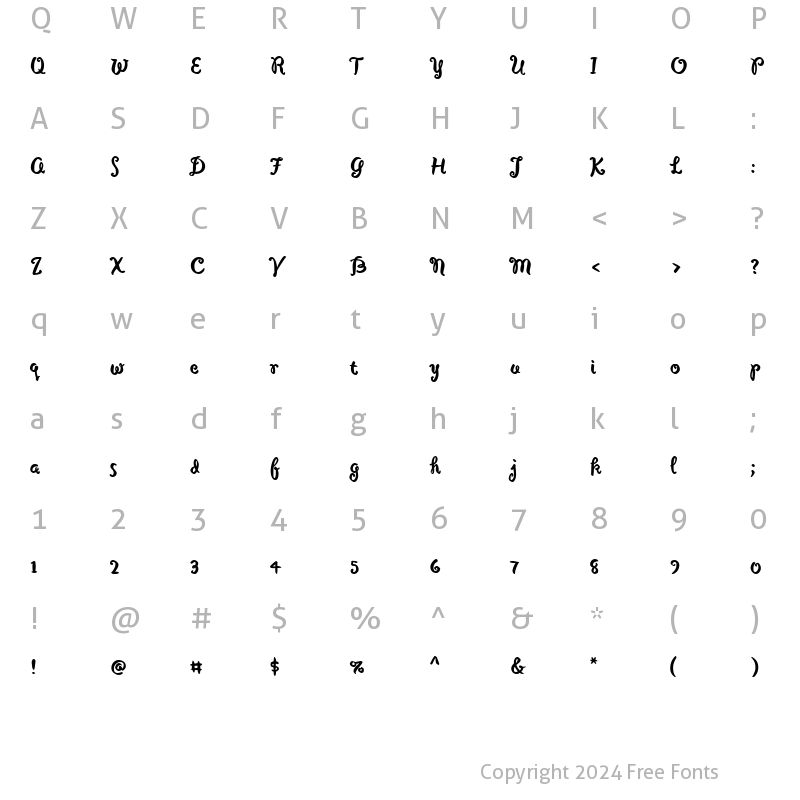 Character Map of CafeMimiMVB Bold