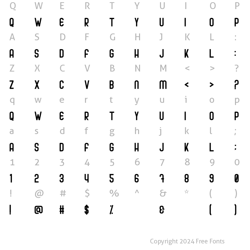 Character Map of Cafiloser Regular