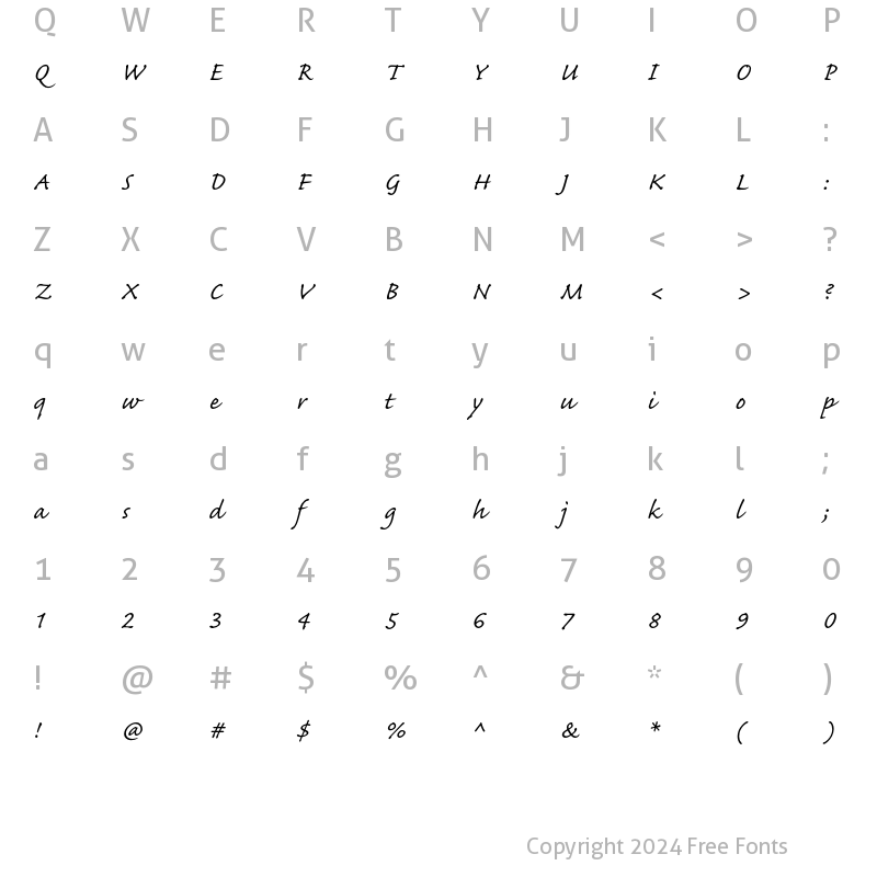 Character Map of Caflisch Script Regular