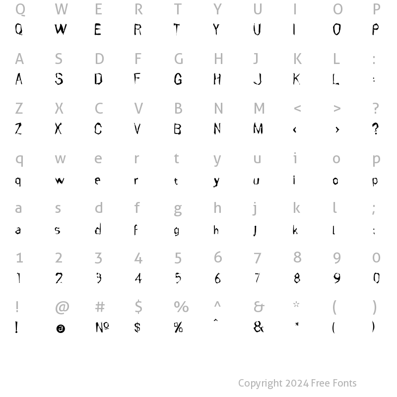 Character Map of CafNoir Regular