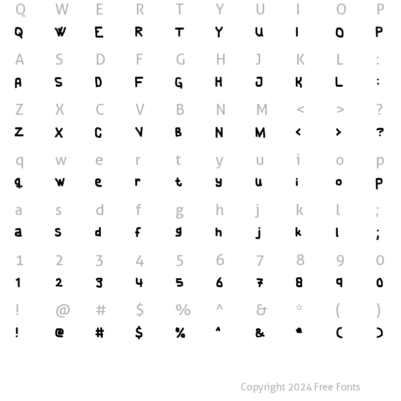 Character Map of Cake! Regular