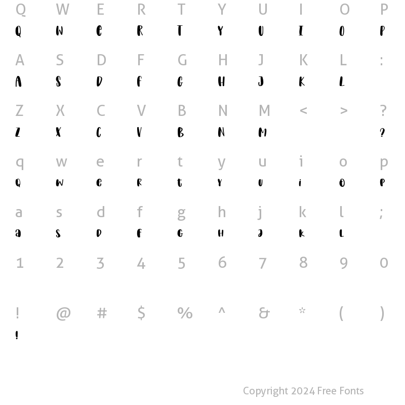 Character Map of Cake Store Regular