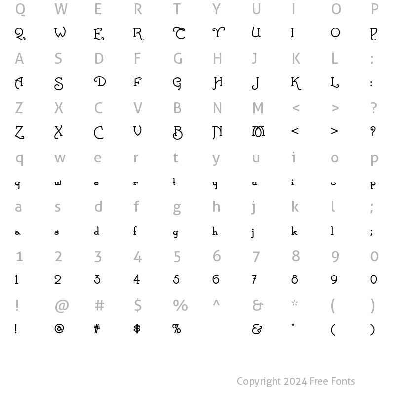 Character Map of Calamity Jane NF Bold