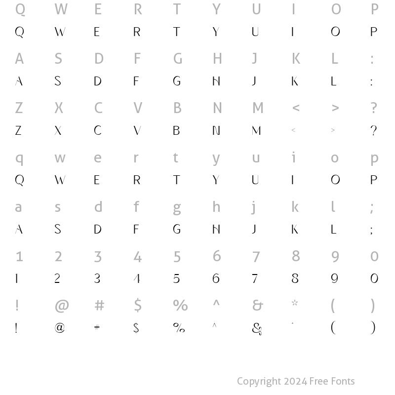 Character Map of CALATHEA Regular