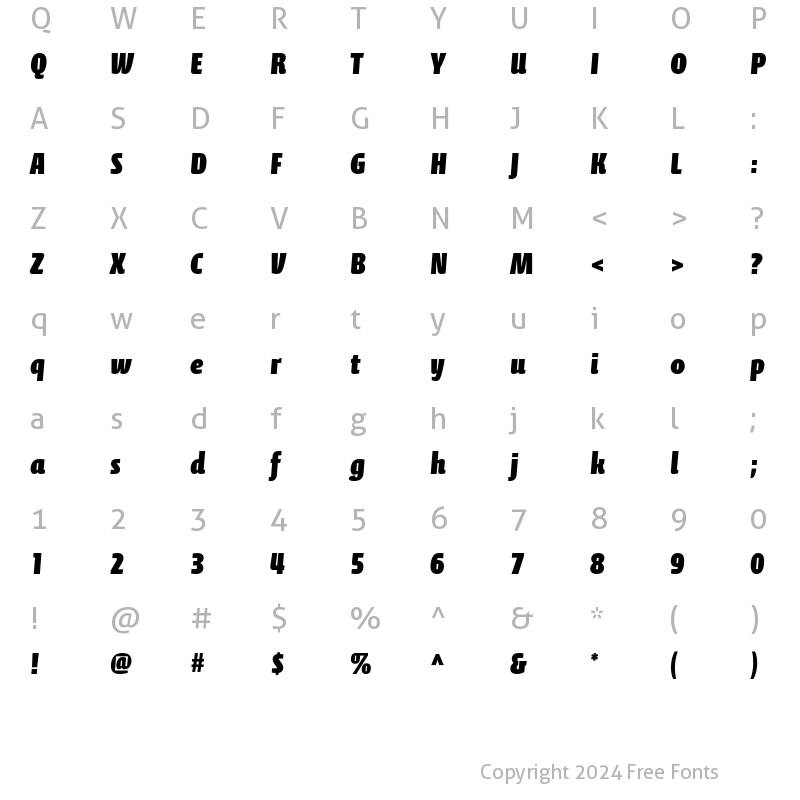 Character Map of Calcite Pro Black