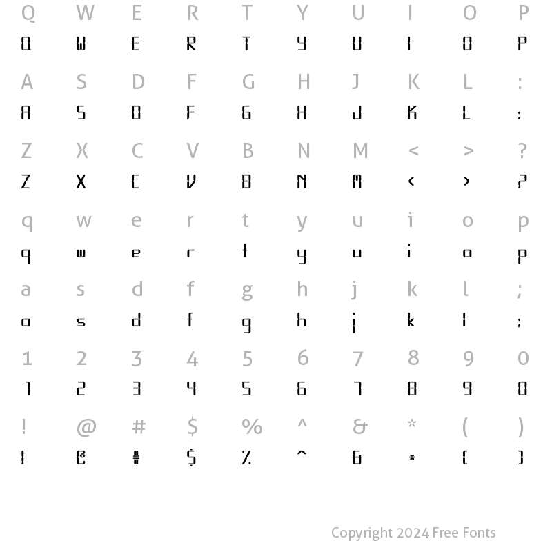 Character Map of Calculator Bold